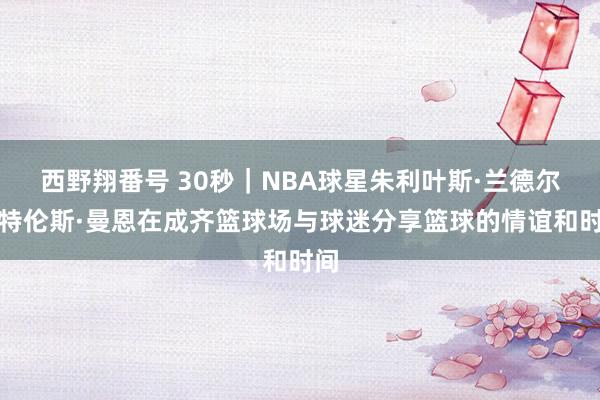 西野翔番号 30秒｜NBA球星朱利叶斯·兰德尔与特伦斯·曼恩在成齐篮球场与球迷分享篮球的情谊和时间