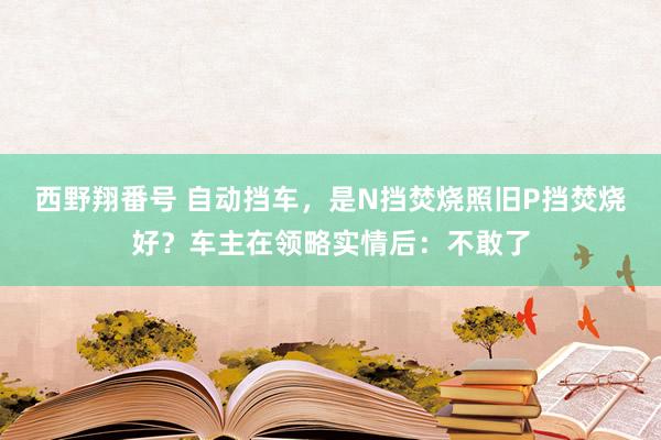 西野翔番号 自动挡车，是N挡焚烧照旧P挡焚烧好？车主在领略实情后：不敢了