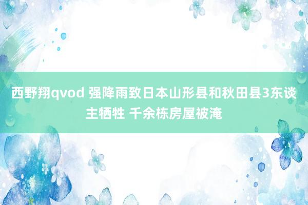 西野翔qvod 强降雨致日本山形县和秋田县3东谈主牺牲 千余栋房屋被淹