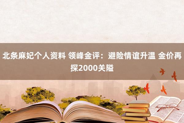 北条麻妃个人资料 领峰金评：避险情谊升温 金价再探2000关隘