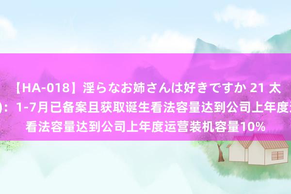 【HA-018】淫らなお姉さんは好きですか 21 太阳能(000591.SZ)：1-7月已备案且获取诞生看法容量达到公司上年度运营装机容量10%