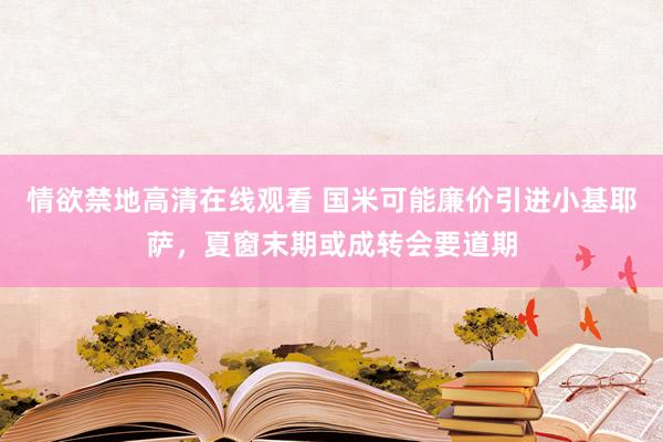 情欲禁地高清在线观看 国米可能廉价引进小基耶萨，夏窗末期或成转会要道期