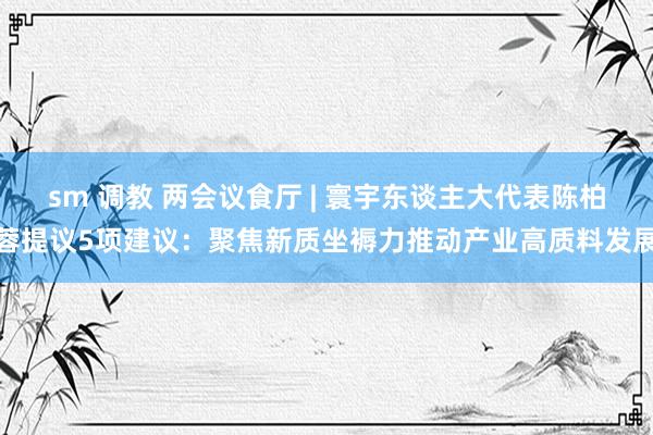 sm 调教 两会议食厅 | 寰宇东谈主大代表陈柏蓉提议5项建议：聚焦新质坐褥力推动产业高质料发展