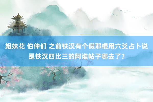 姐妹花 伯仲们 之前铁汉有个假耶棍用六爻占卜说是铁汉四比三的阿谁帖子哪去了？